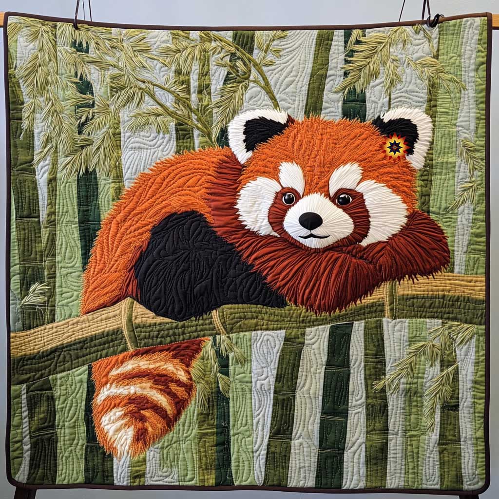 Adorable Red Panda Bamboo Quilt Blanket