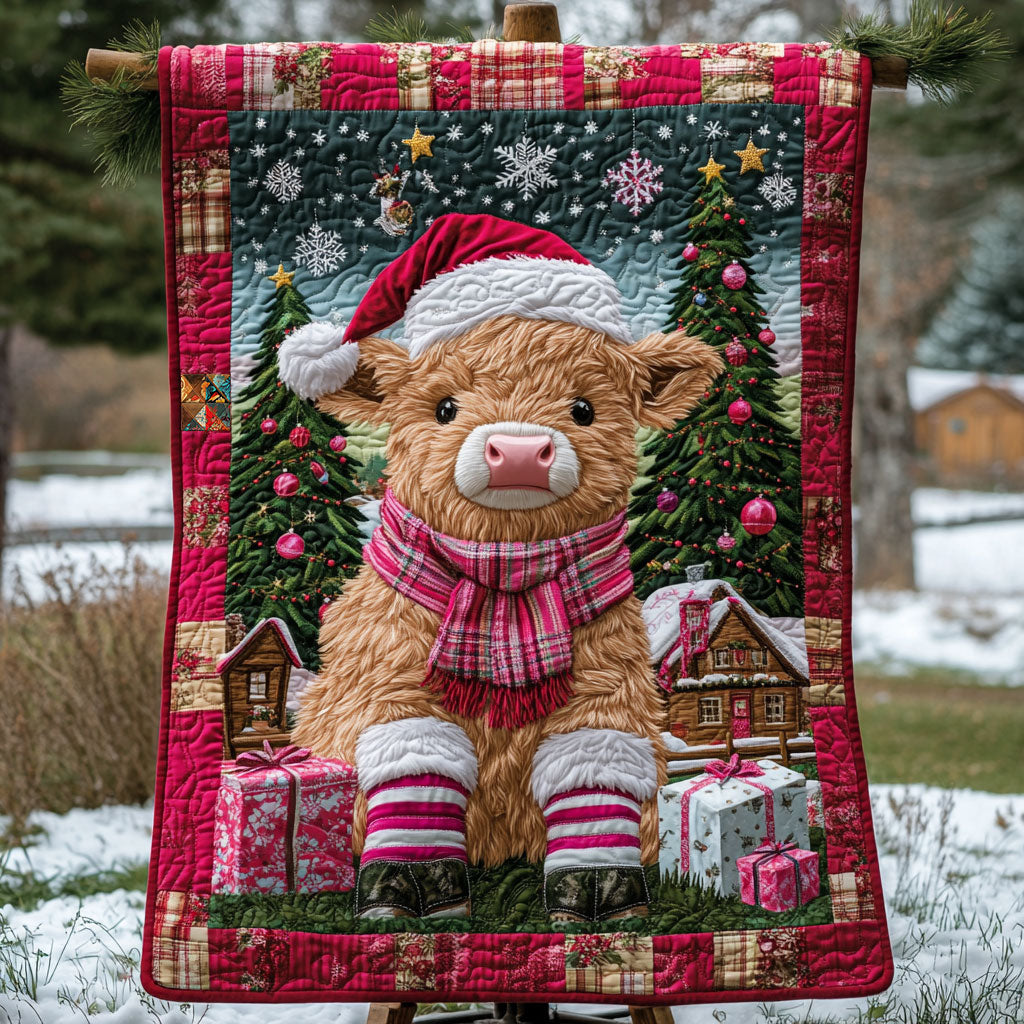 Christmas Baby Cow Quilt Blanket