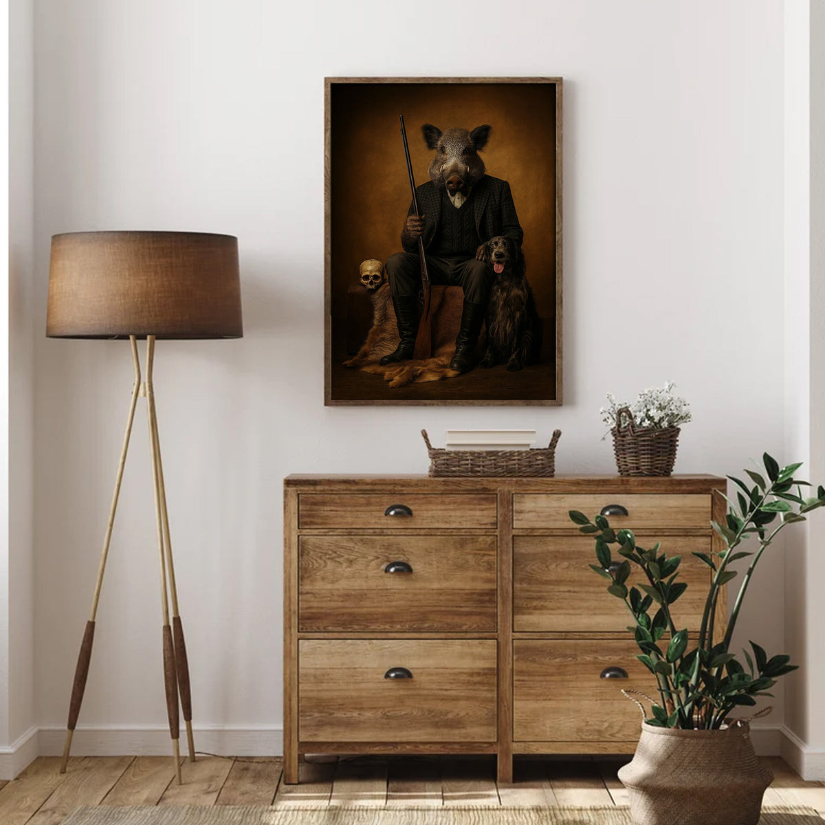 Boar Hunter Canvas Wall Art – Perfect Gift for Men Who Love Wildlife & Adventure