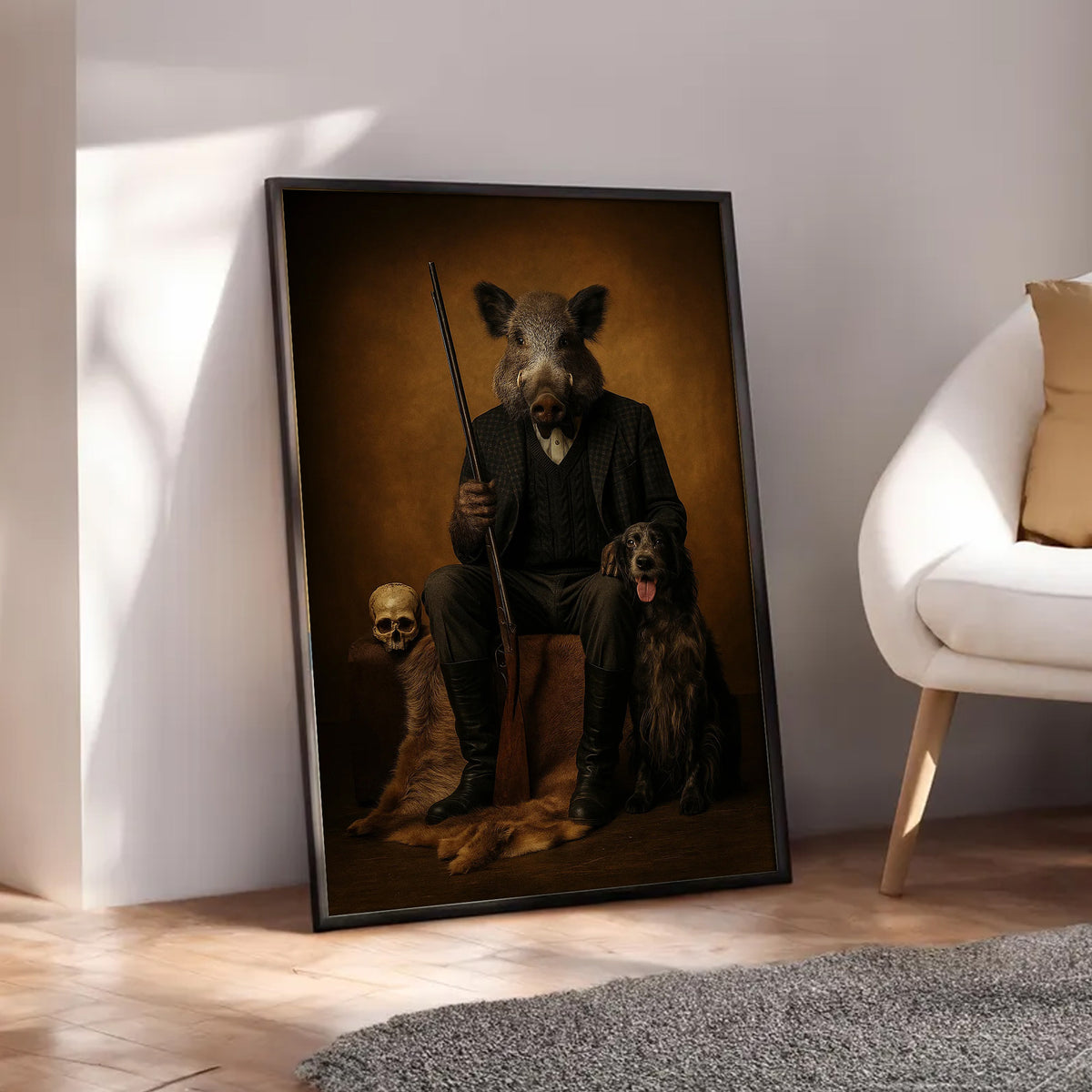 Boar Hunter Canvas Wall Art – Perfect Gift for Men Who Love Wildlife & Adventure