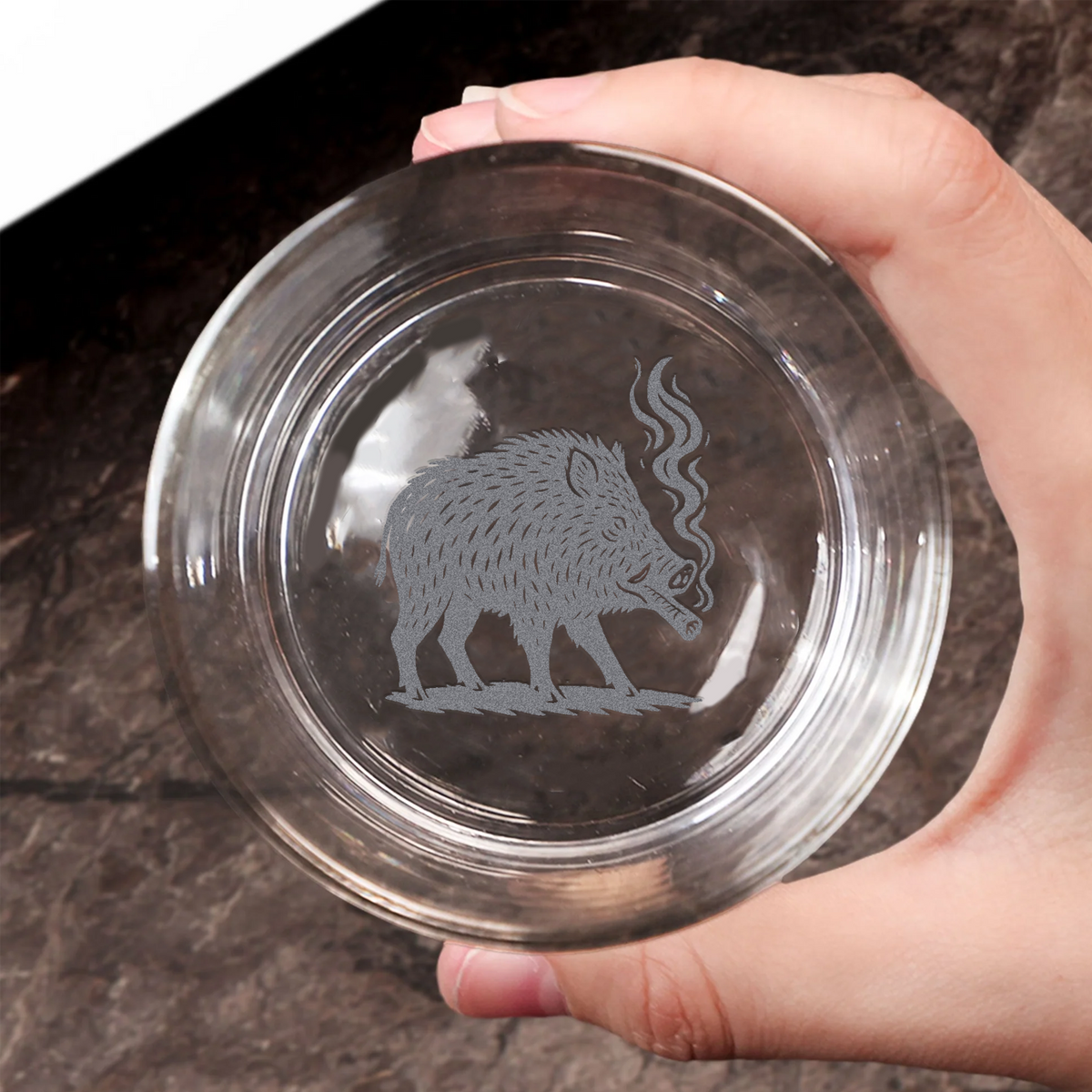 Wild Boar Hunting Engraved Whiskey Glass 2025 – Limited Edition Gift for Men & Hunters