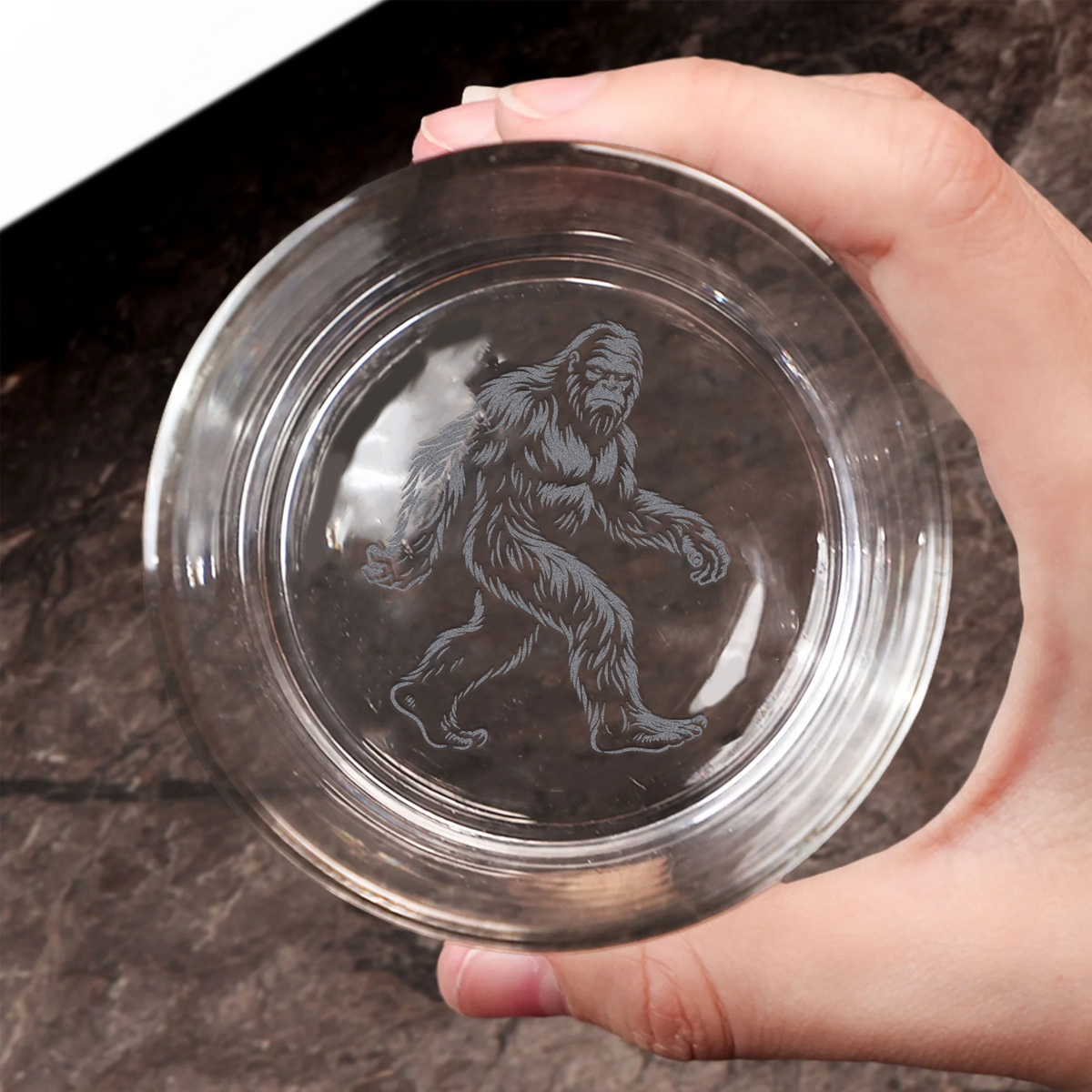 Bigfoot Engraved Whiskey Glass, Custom Rocks Glass, Gift for Hunters & Outdoorsmen, Rustic Barware 2025