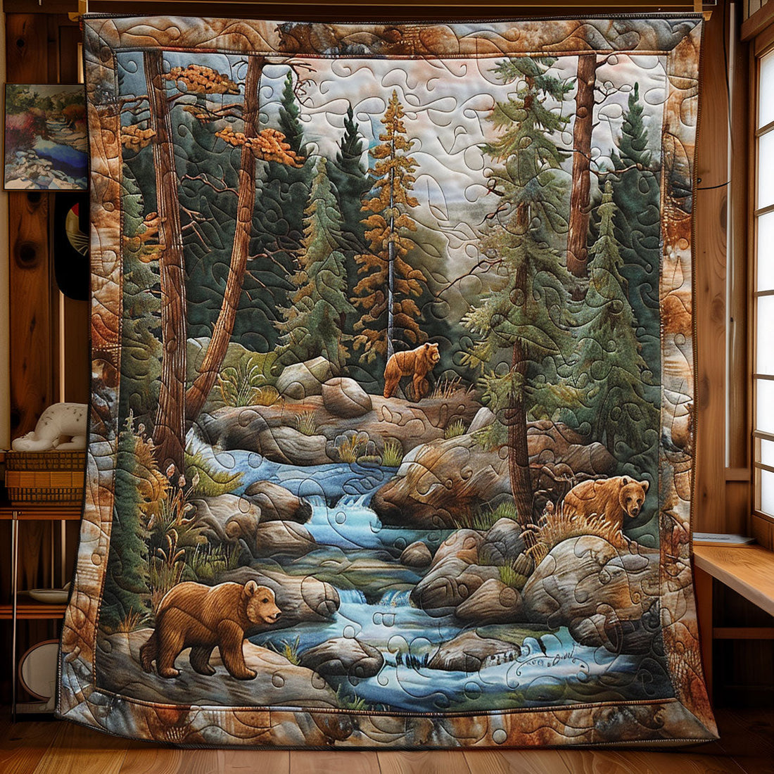 Bear Alpine Wilderness Quilt Blanket