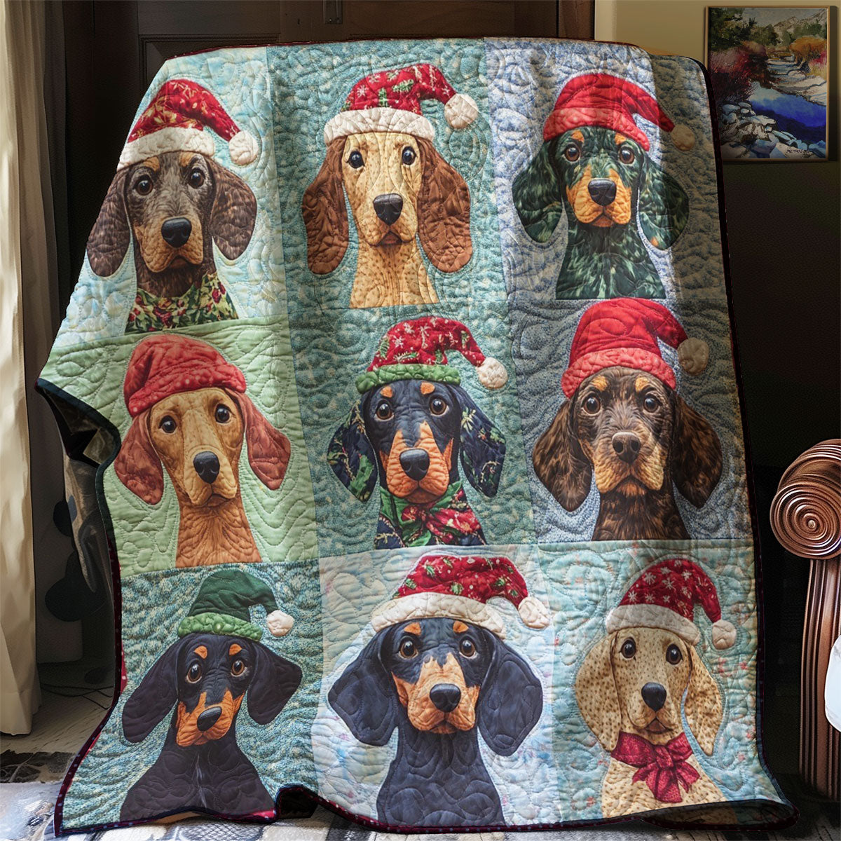 Christmas Dog Hearthside Quilt Blanket