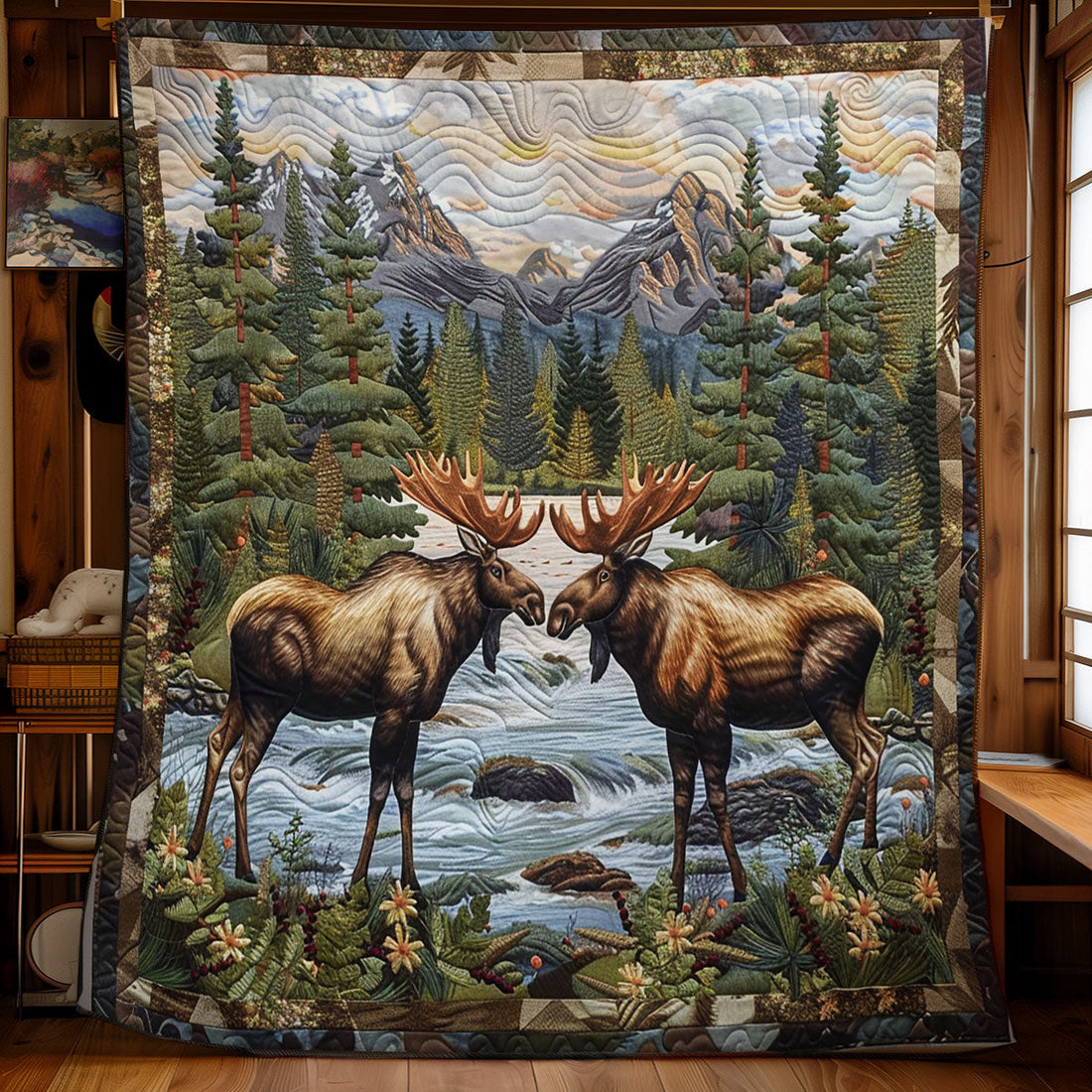 Moose Echoes Quilt Blanket