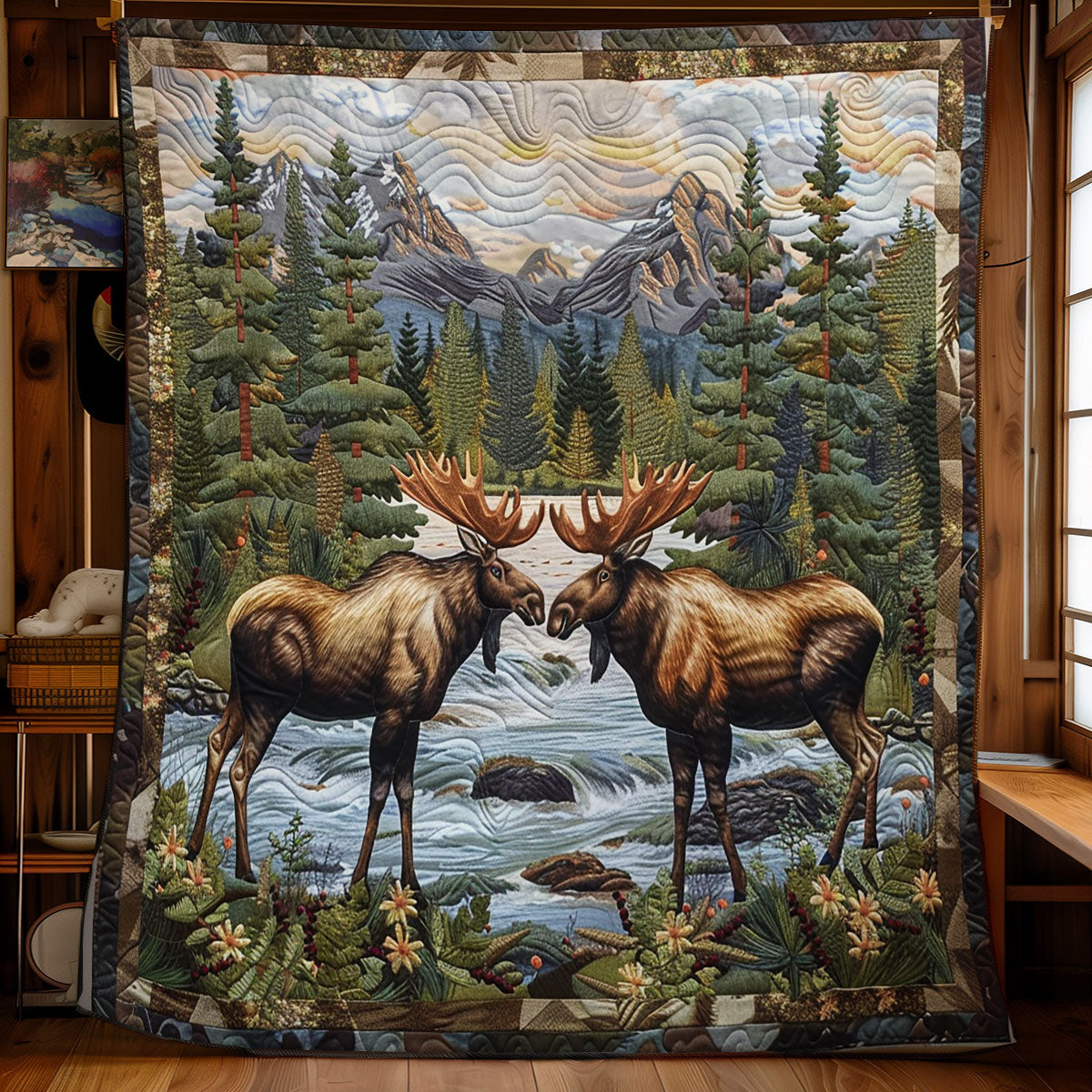 Moose Echoes Quilt Blanket