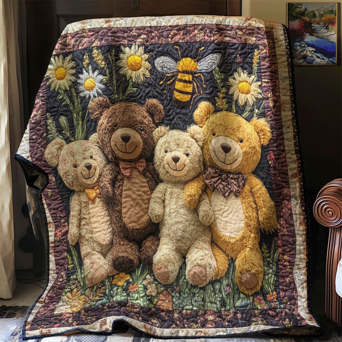 Teddy Bear Wildwood Rest Quilt Blanket