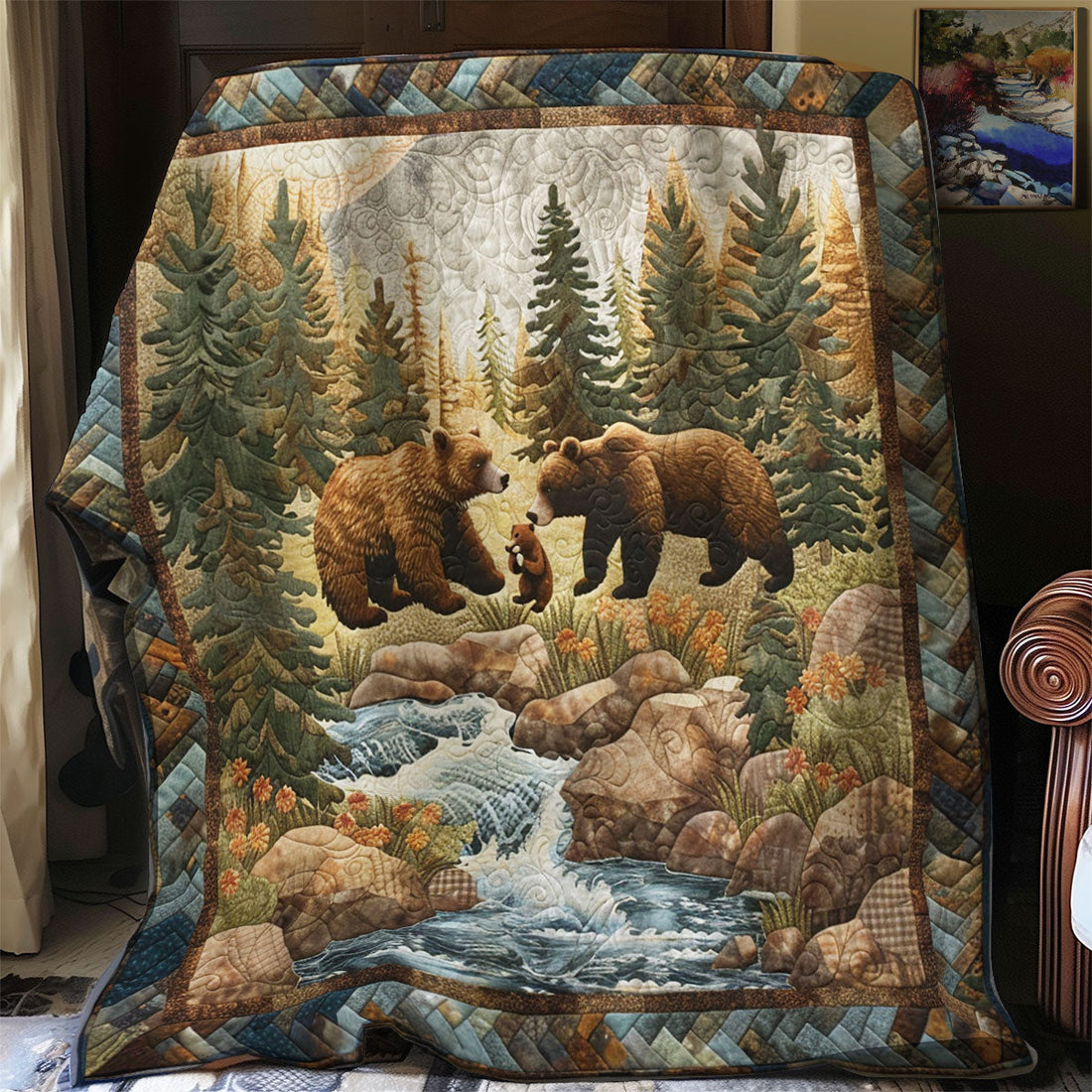 Bear Untamed Wilderness Quilt Blanket