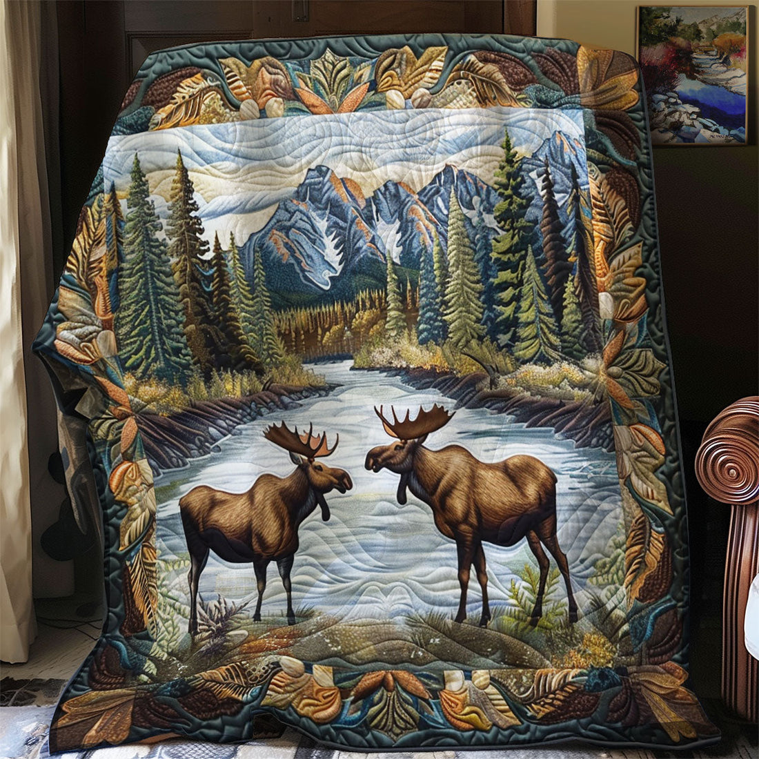 Wilderness Moose Quilt Blanket