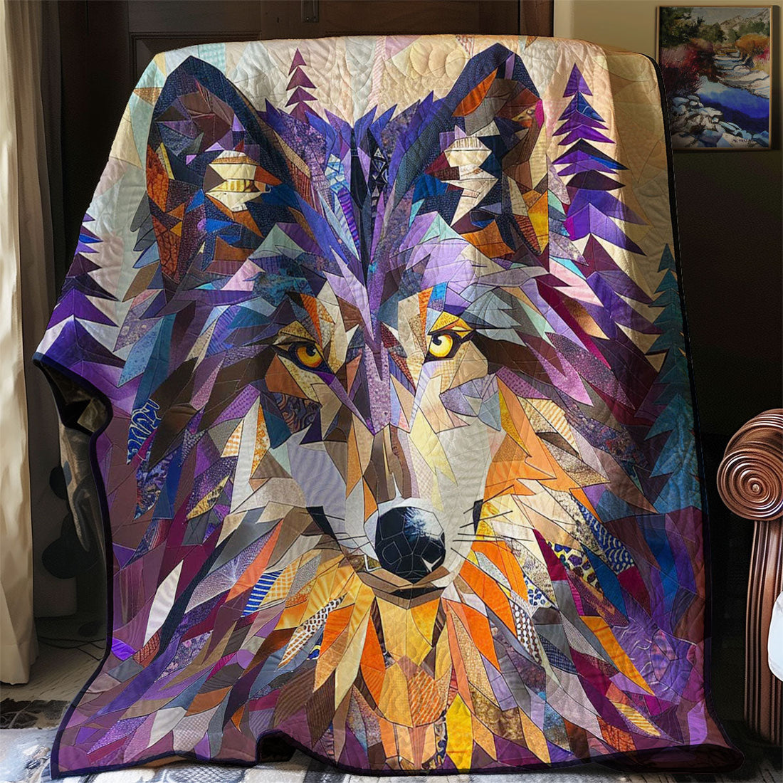 Winter Wolf Wild Animal Quilt Blanket