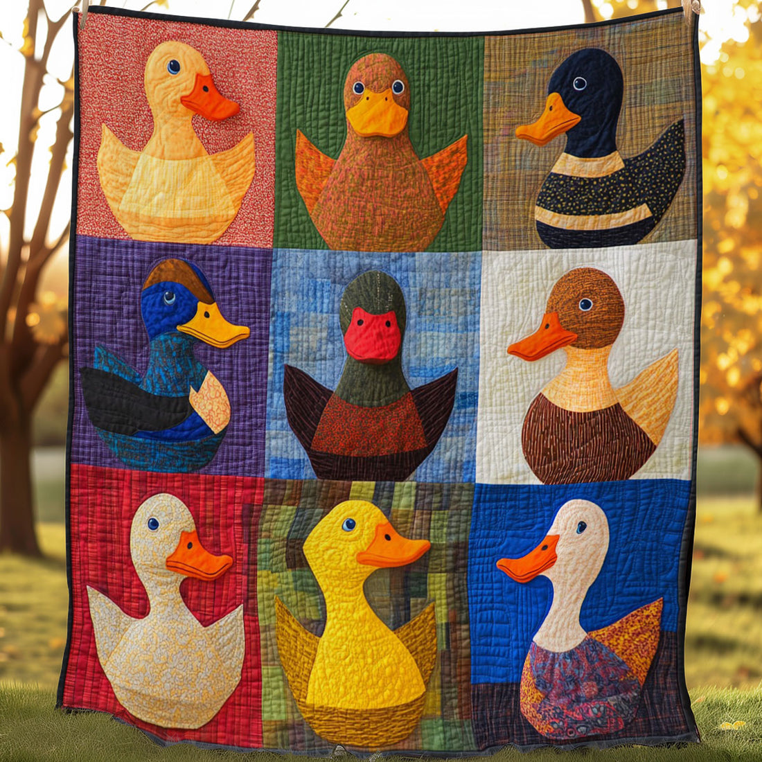 Ducks Warm Embrace Quilt Blanket