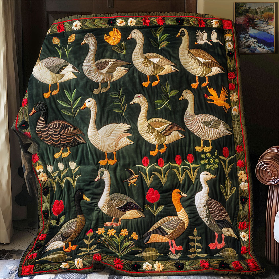 Duck Garden Quilt Blanket