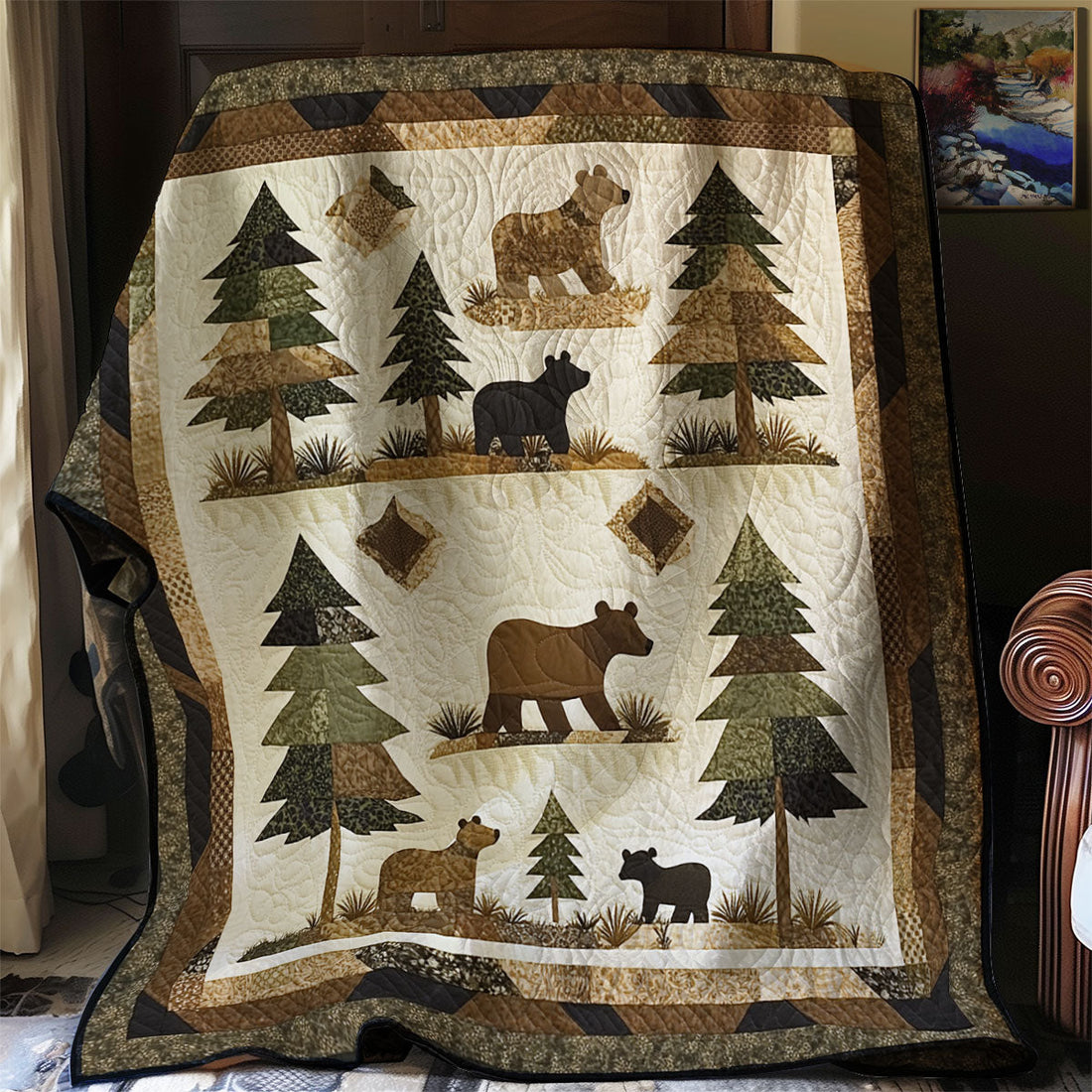 Family Bears Quilt Blanket