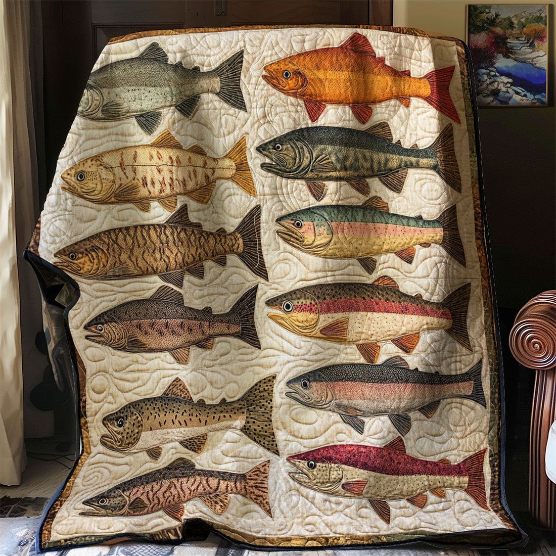 Fishing Fervor Quilt Blanket