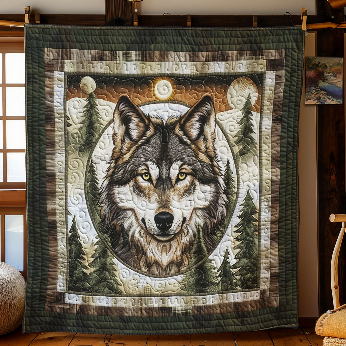 Woodland Wolf Protector Quilt Blanket