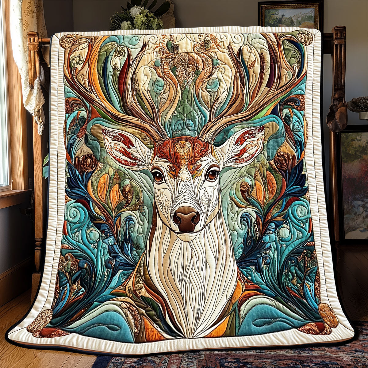 Majestic Deer Quiet Moments Quilt Blanket