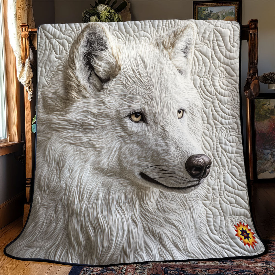White Wolf Rustic Charm Quilt Blanket