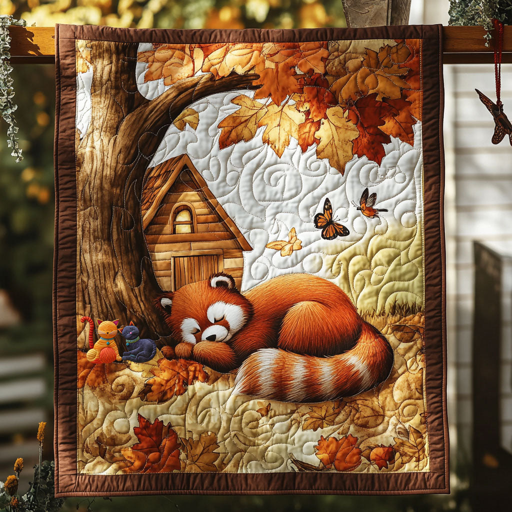 Red Panda Sleeping Quilt Blanket