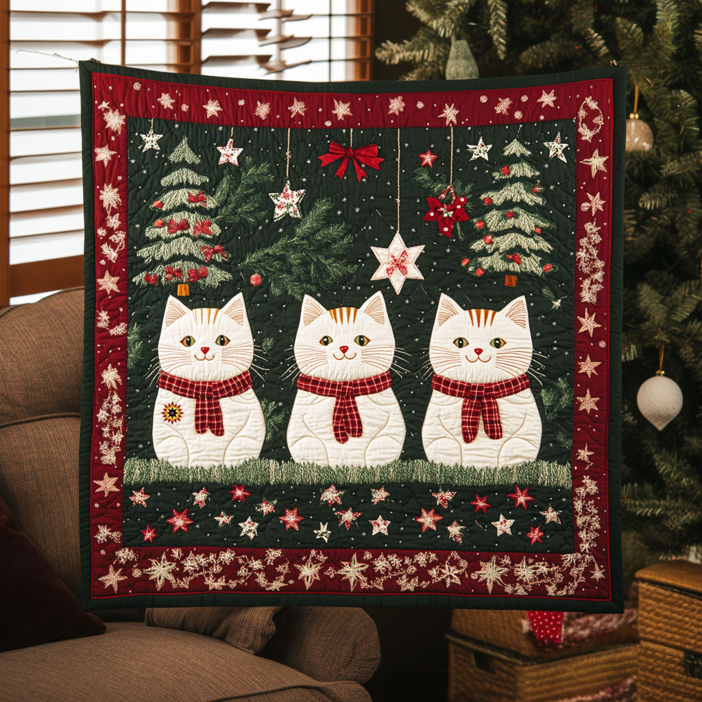 Christmas Cat Merry Moments Quilt Blanket