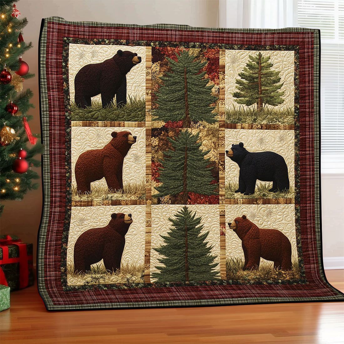 Forest Bear Quiet Moments Quilt Blanket