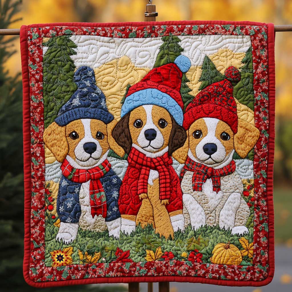 Beagle Christmas Sweater Quilt Blanket