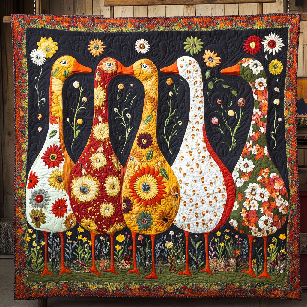 Whimsical Duck Woodland Comfort Quilt Blanket