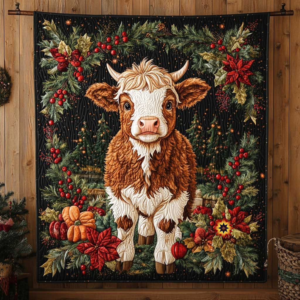 Christmas Little Bison Quilt Blanket