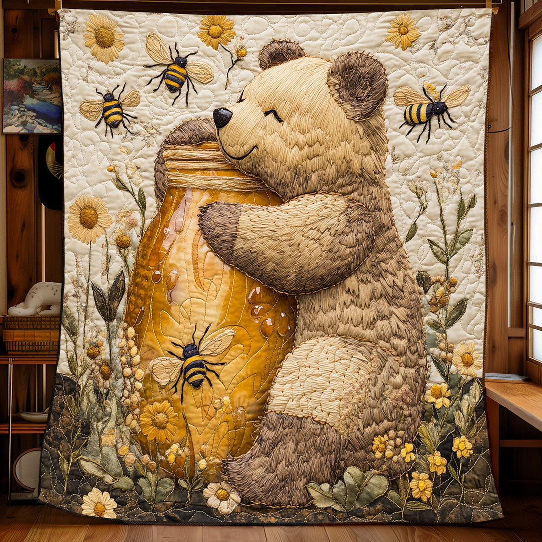 Honey Bear Quilt Blanket