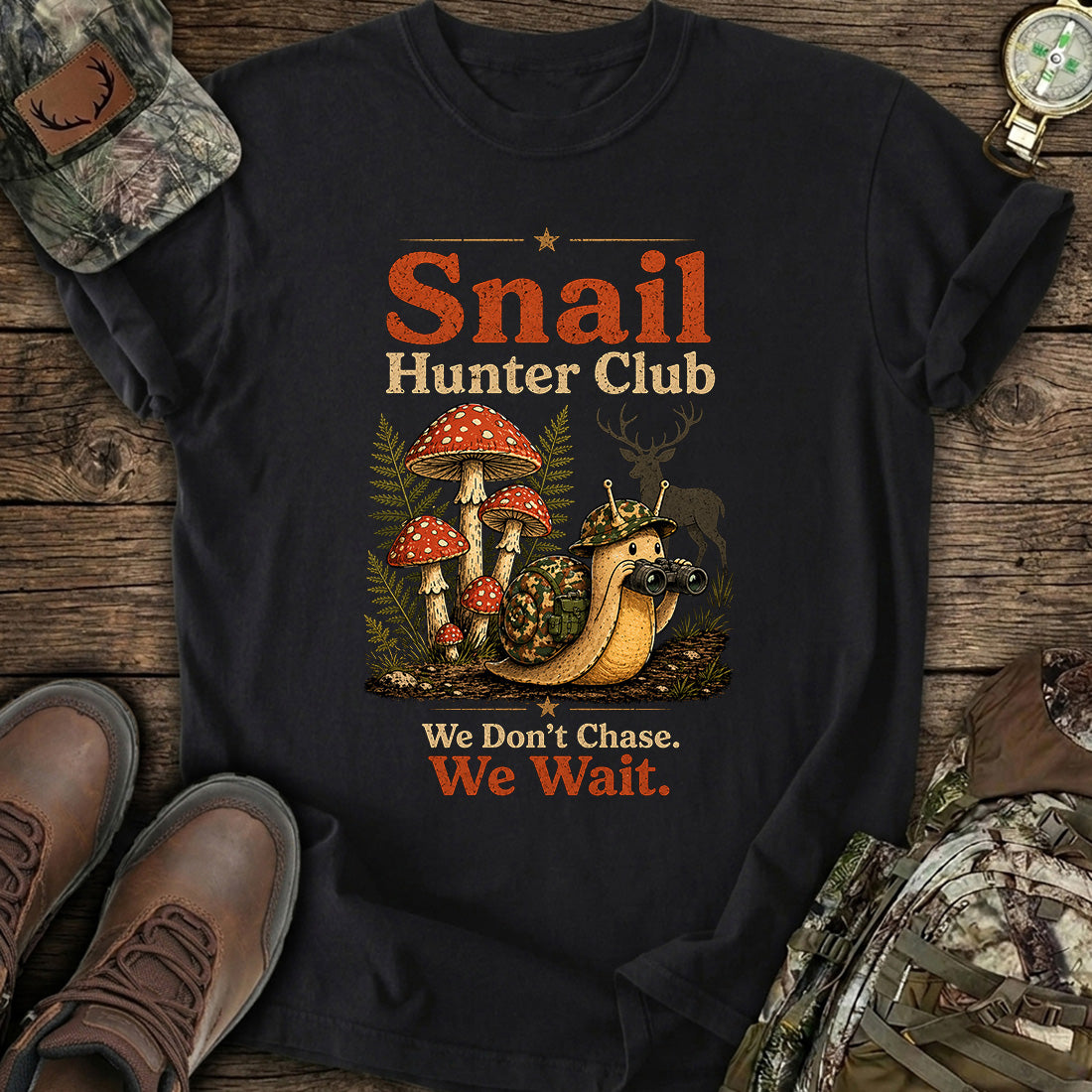 Snail Hunter Club Funny Hunting T-Shirt