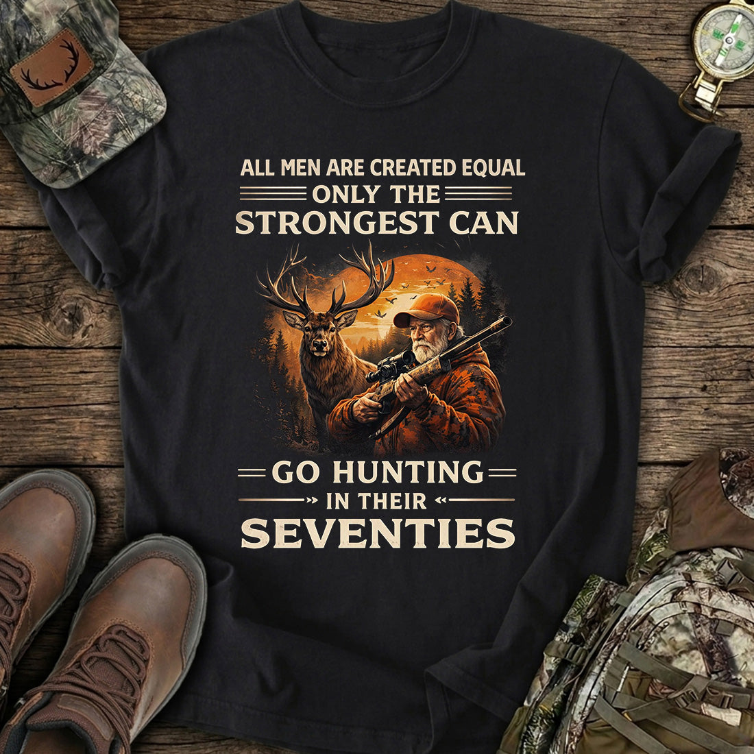 Hunting Seventies Strong Men T-Shirt