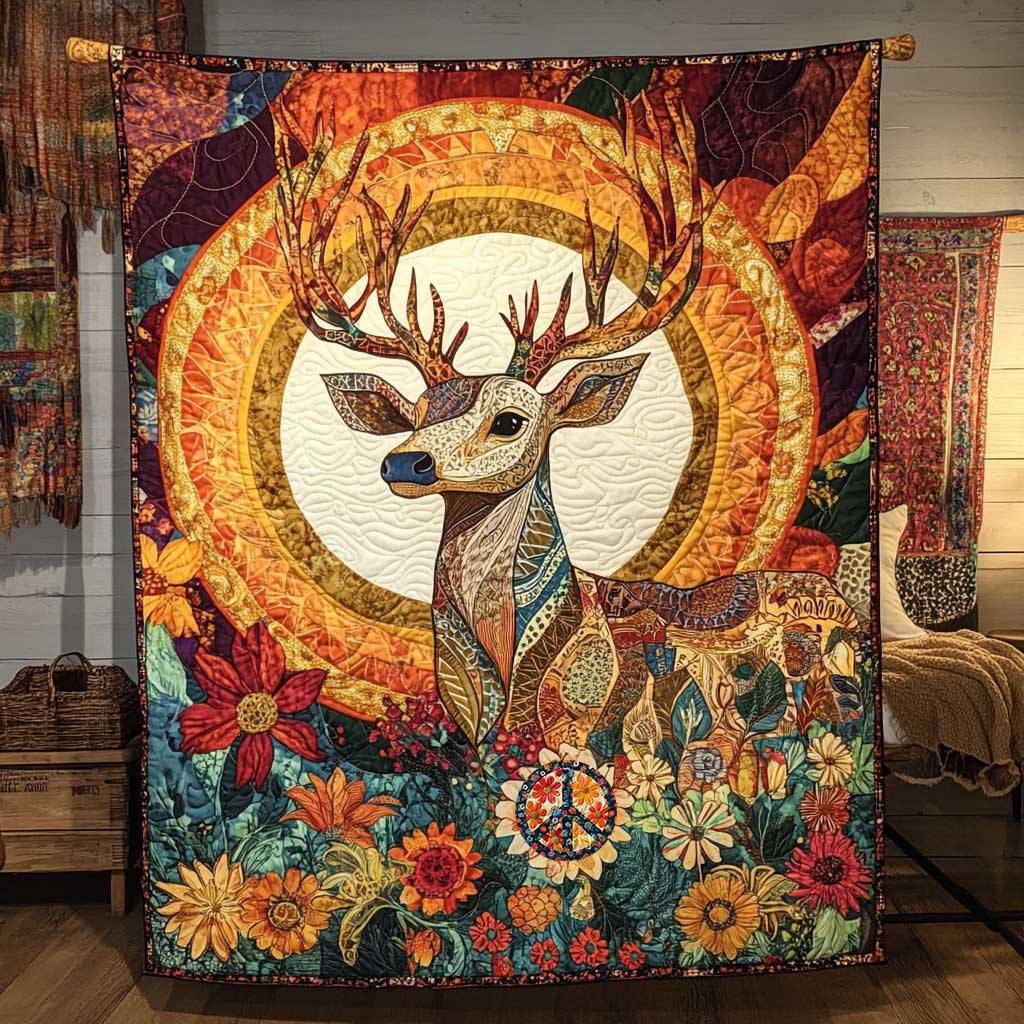 Mystic Deer Haven Quilt Blanket