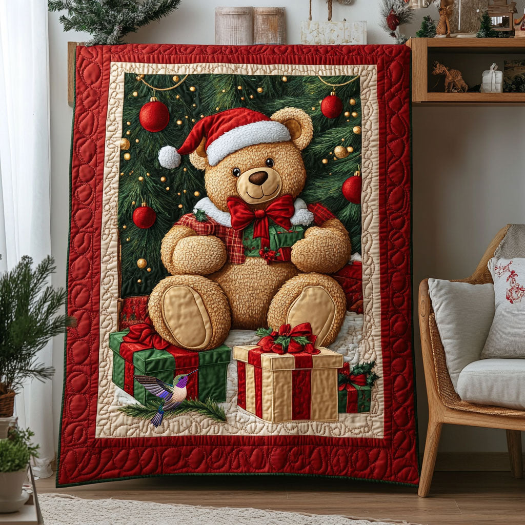 Teddy Bear Xmas Quilt Blanket