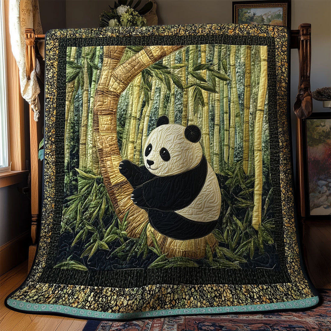 Panda Rustic Charm Quilt Blanket