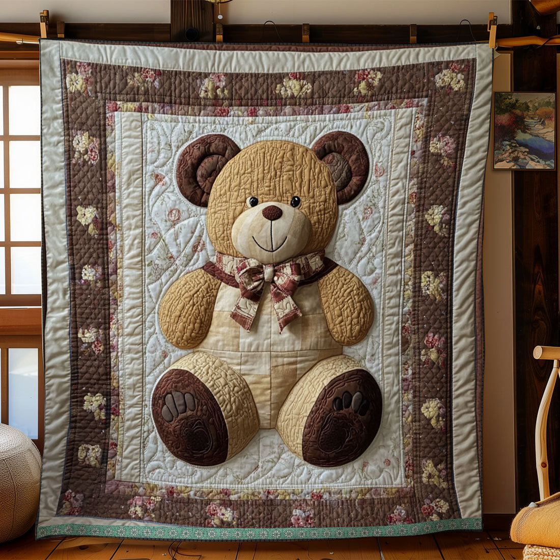 Brown Bear Cozy Retreat Quilt Blanket