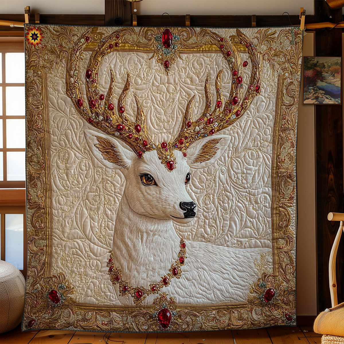Royal Reindeer Quilt Blanket