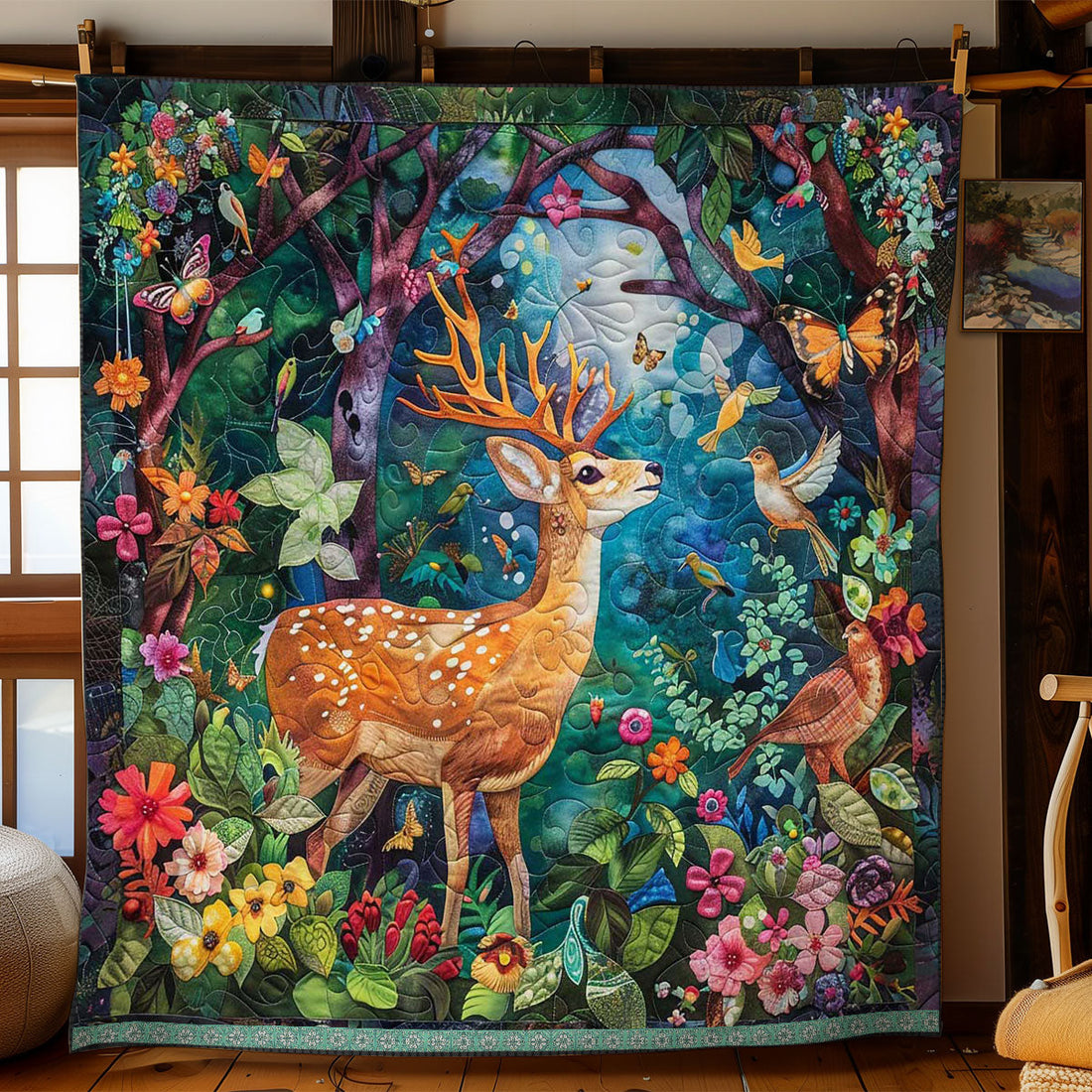 Dreamy Deer Rustic Comfort Quilt Blanket