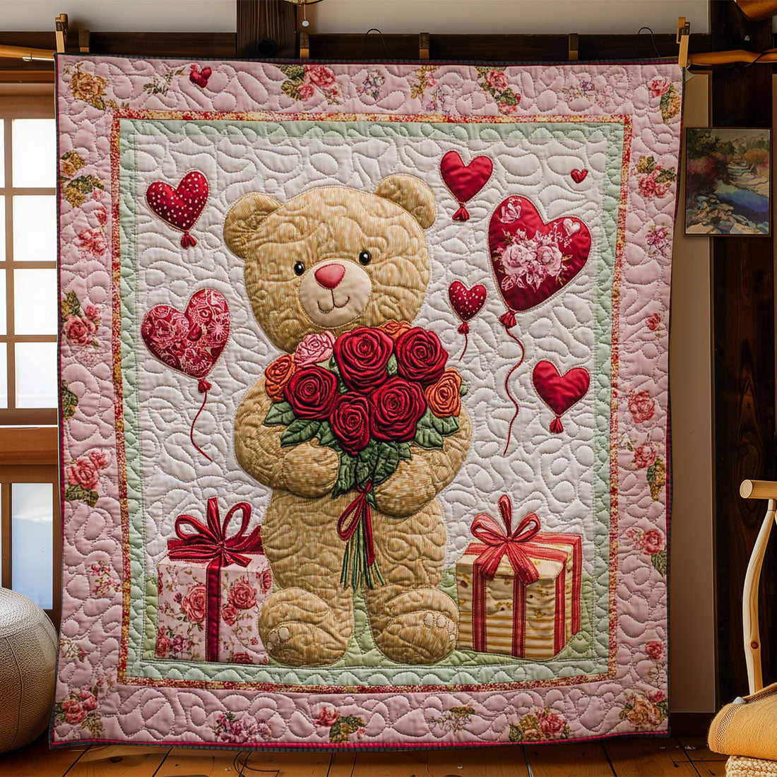 Blossom Bear Hug Quilt Blanket