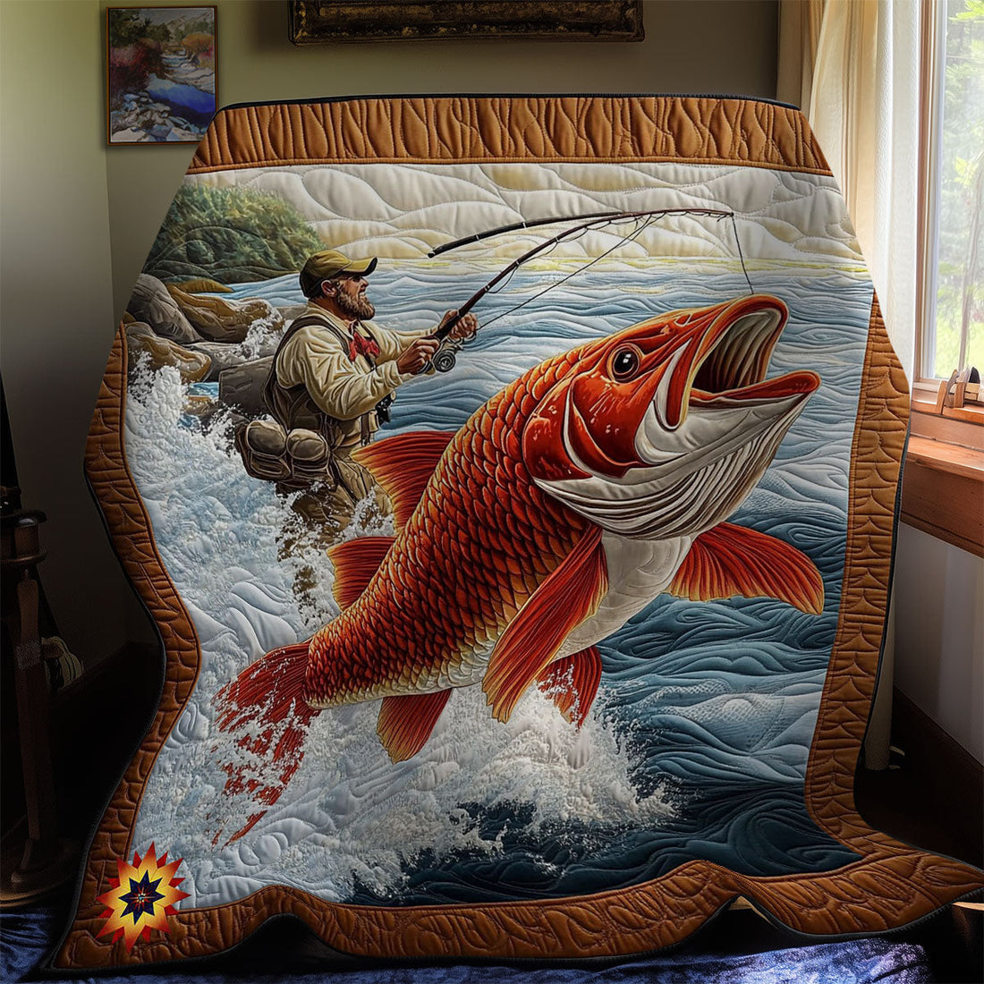 Fishing Cozy Retreat Quilt Blanket