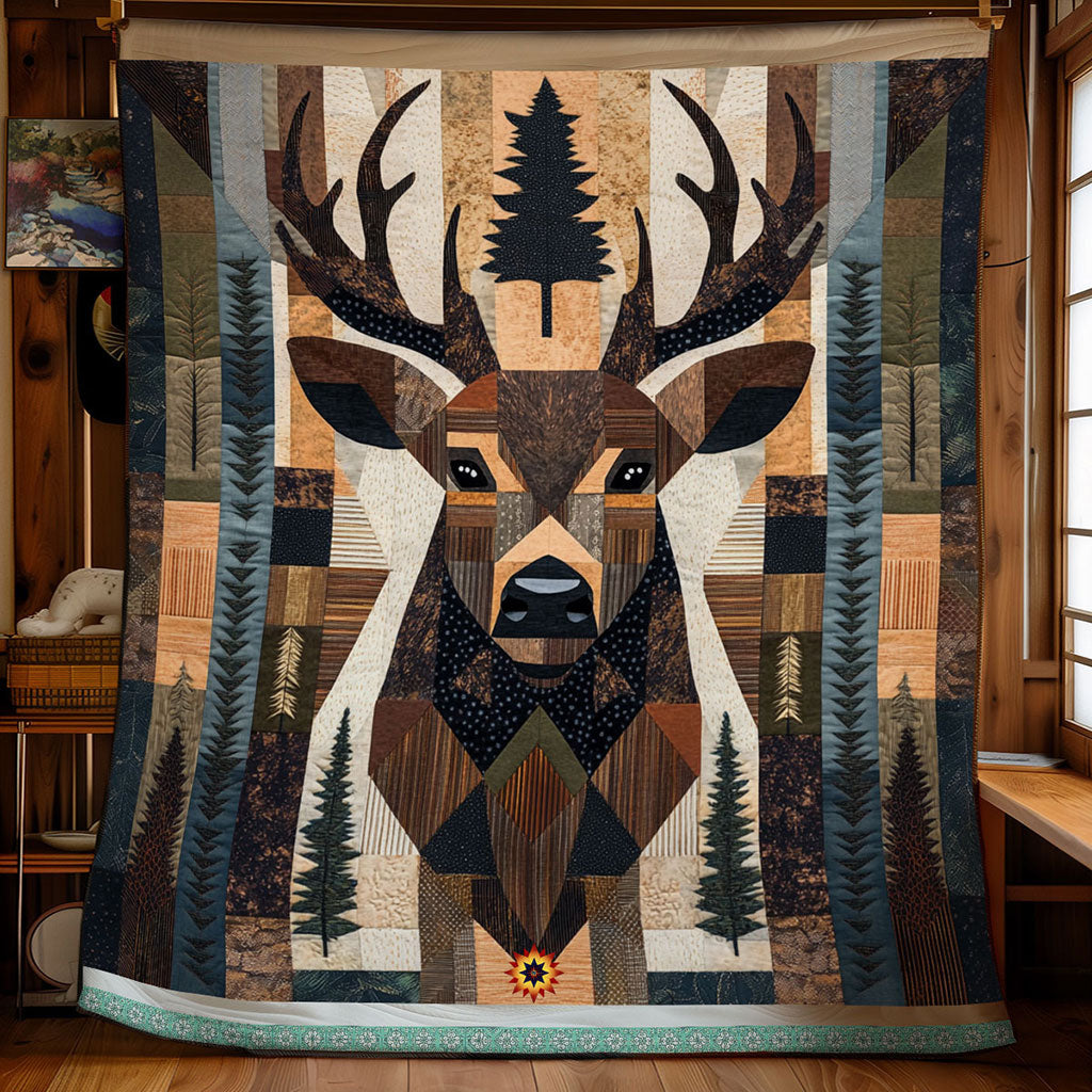 Native American Deer Quilt Blanket