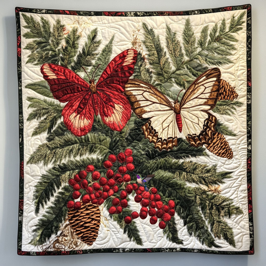 Christmas Butterfly Winter Wonderland Quilt Blanket