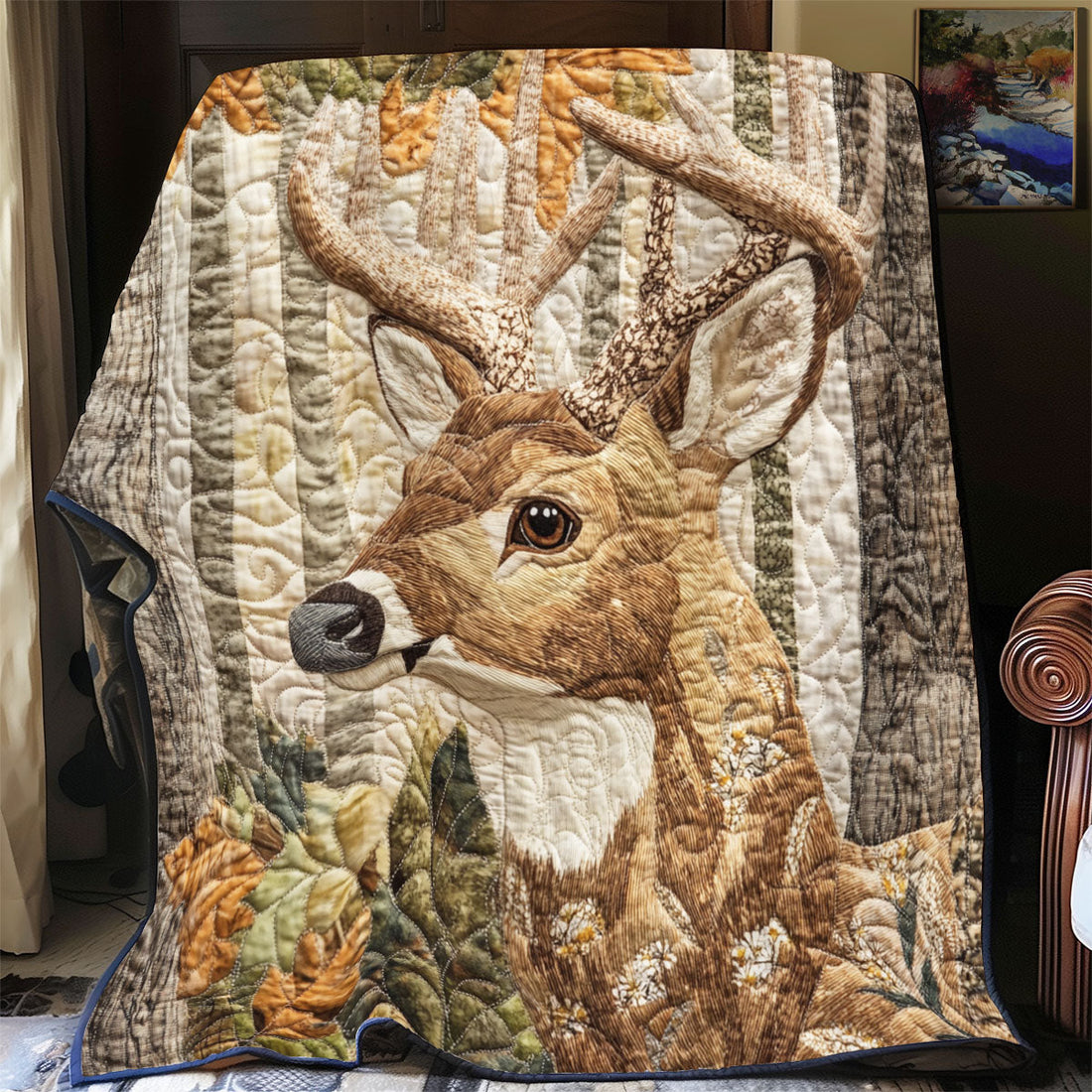 Deer Rustic Comfort Quilt Blanket