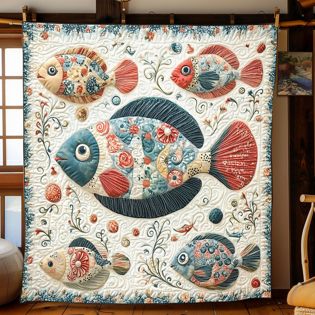 Fish Tale Bliss Forest Haven Quilt Blanket