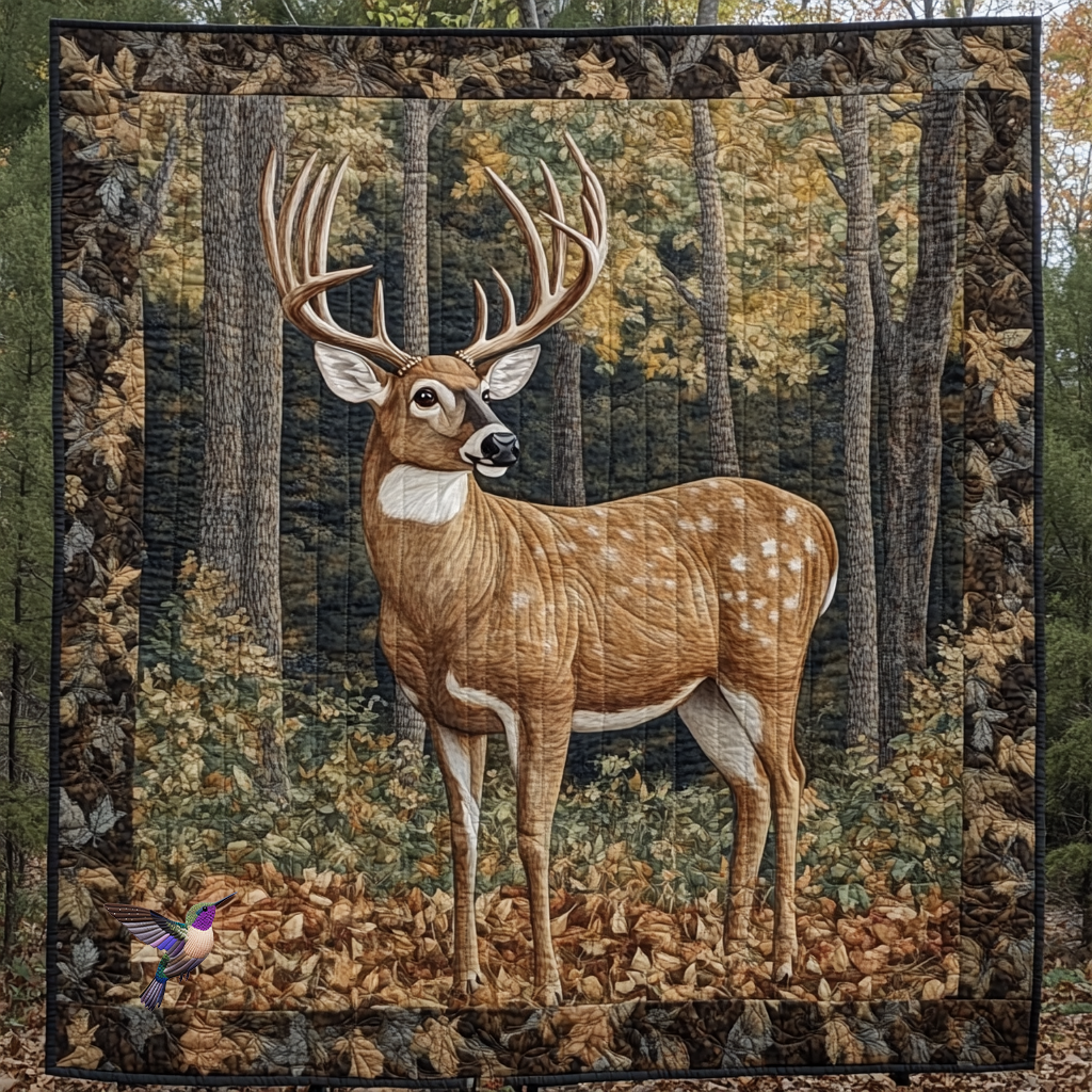 Deer Forest Cozy Haven Quilt Blanket