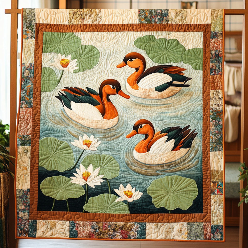 Mallard Duck Rustic Charm Quilt Blanket