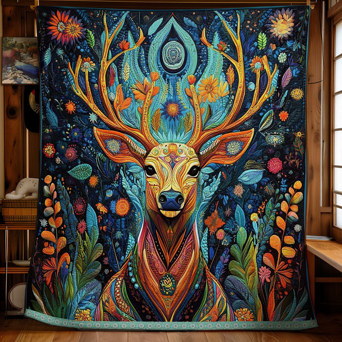 Mystical Deer Quilt Blanket