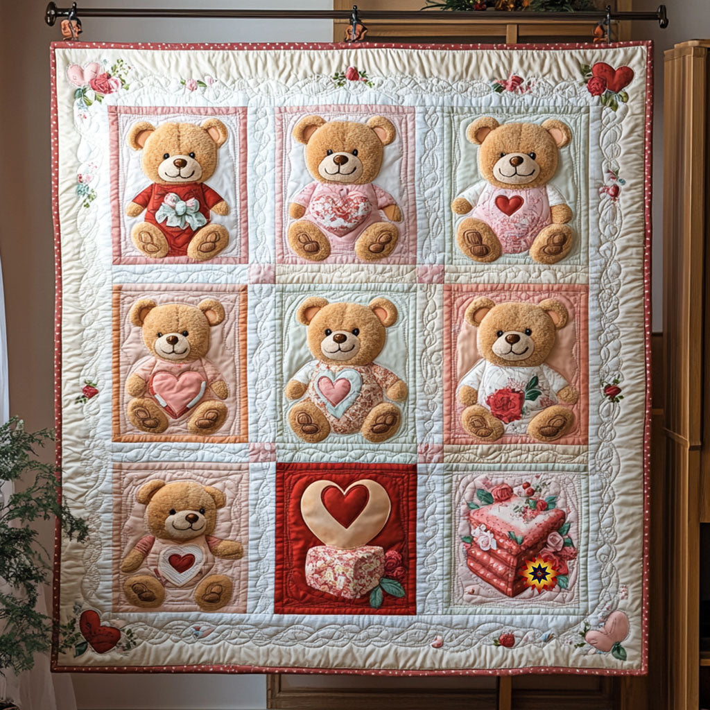 Love Letter Teddy Bear Quilt Blanket
