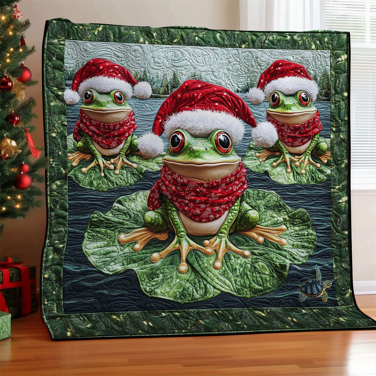 Christmas Frog Quilt Blanket