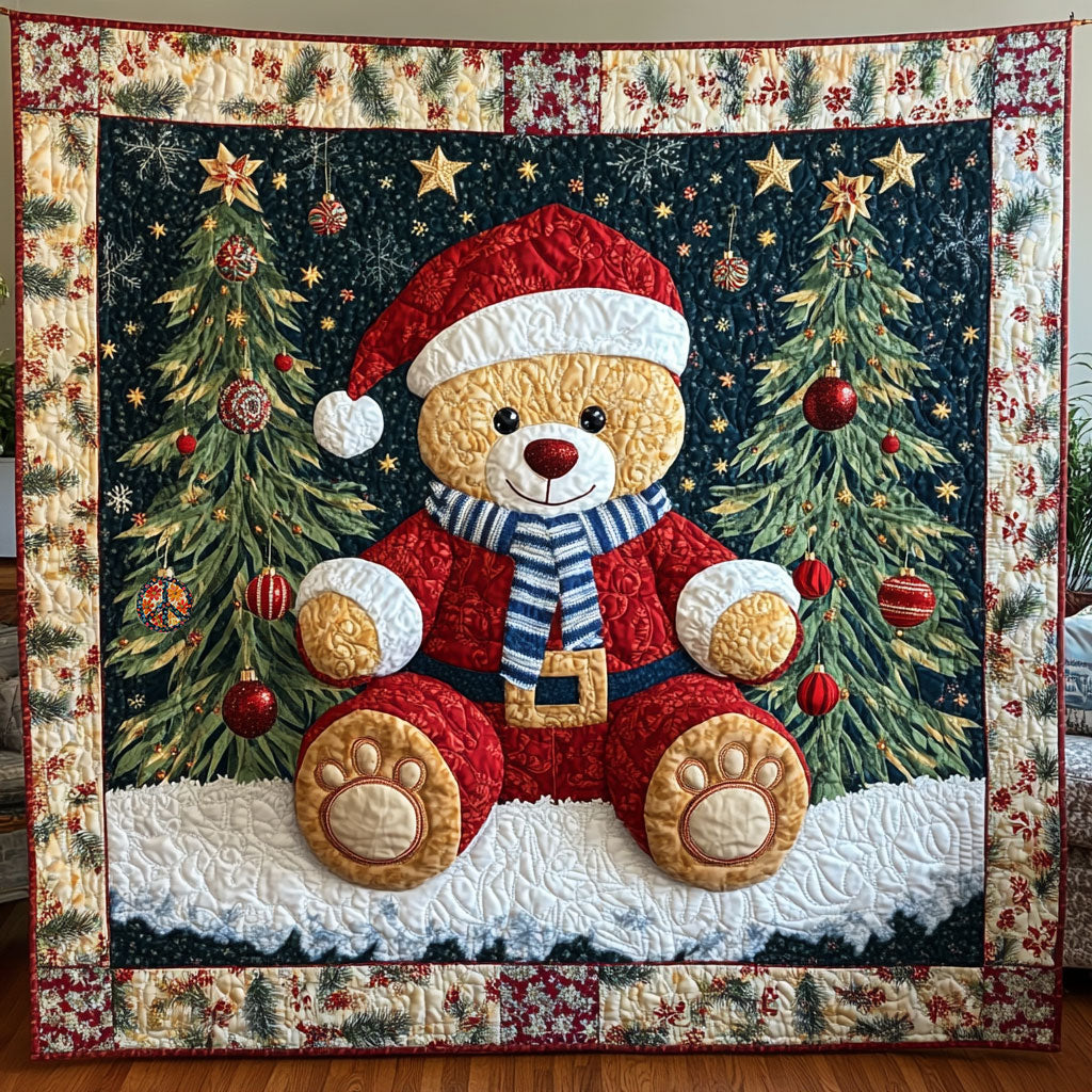 Christmas Bear Woodland Comfort Quilt Blanket
