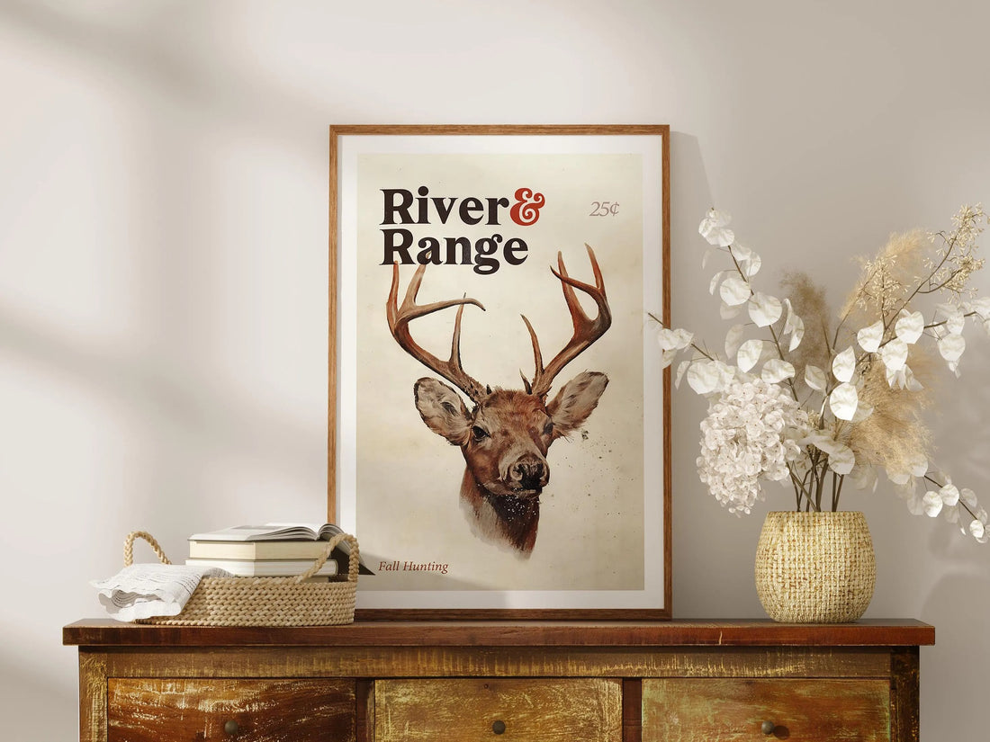 River & Range Canvas Art - Majestic Deer in Fall Hunting Unique Gift for Hunters & Fathers