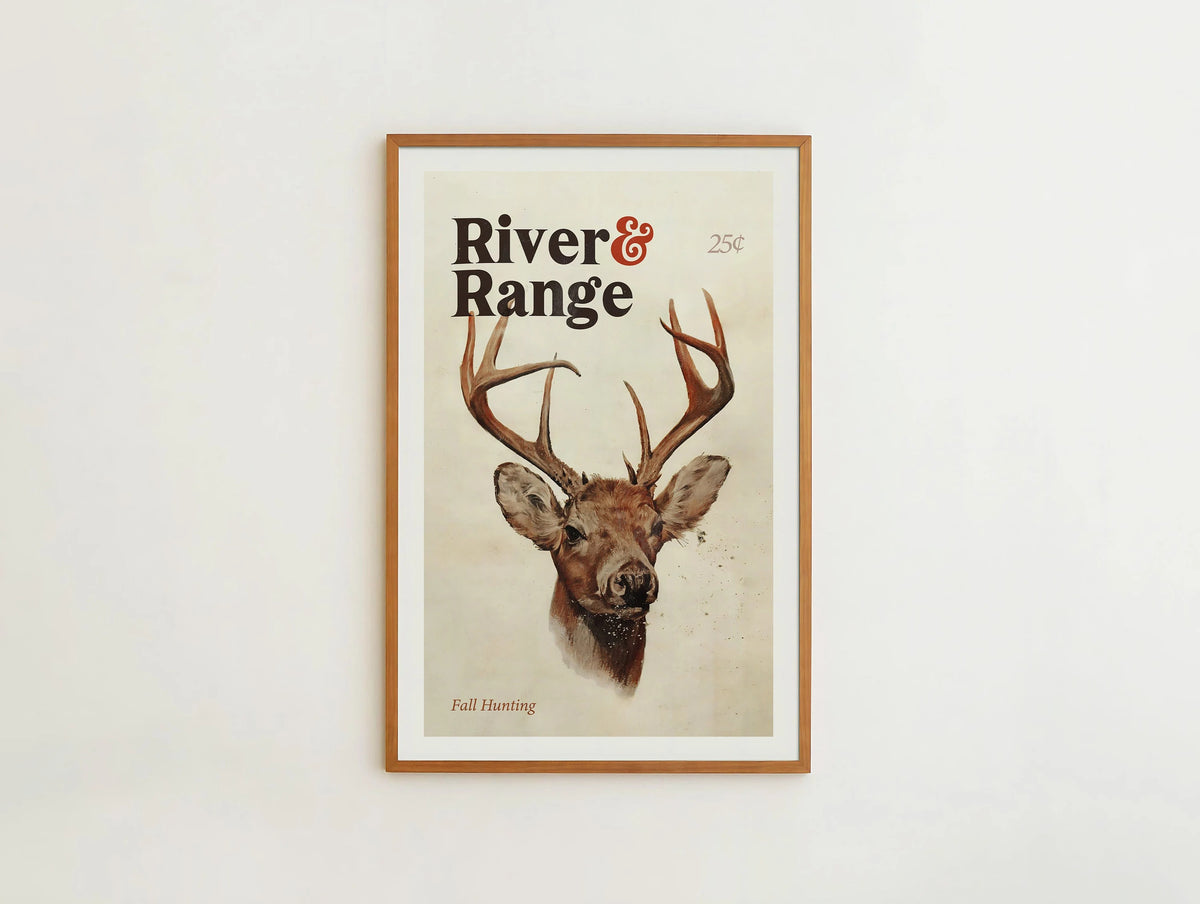 River & Range Canvas Art - Majestic Deer in Fall Hunting Unique Gift for Hunters & Fathers
